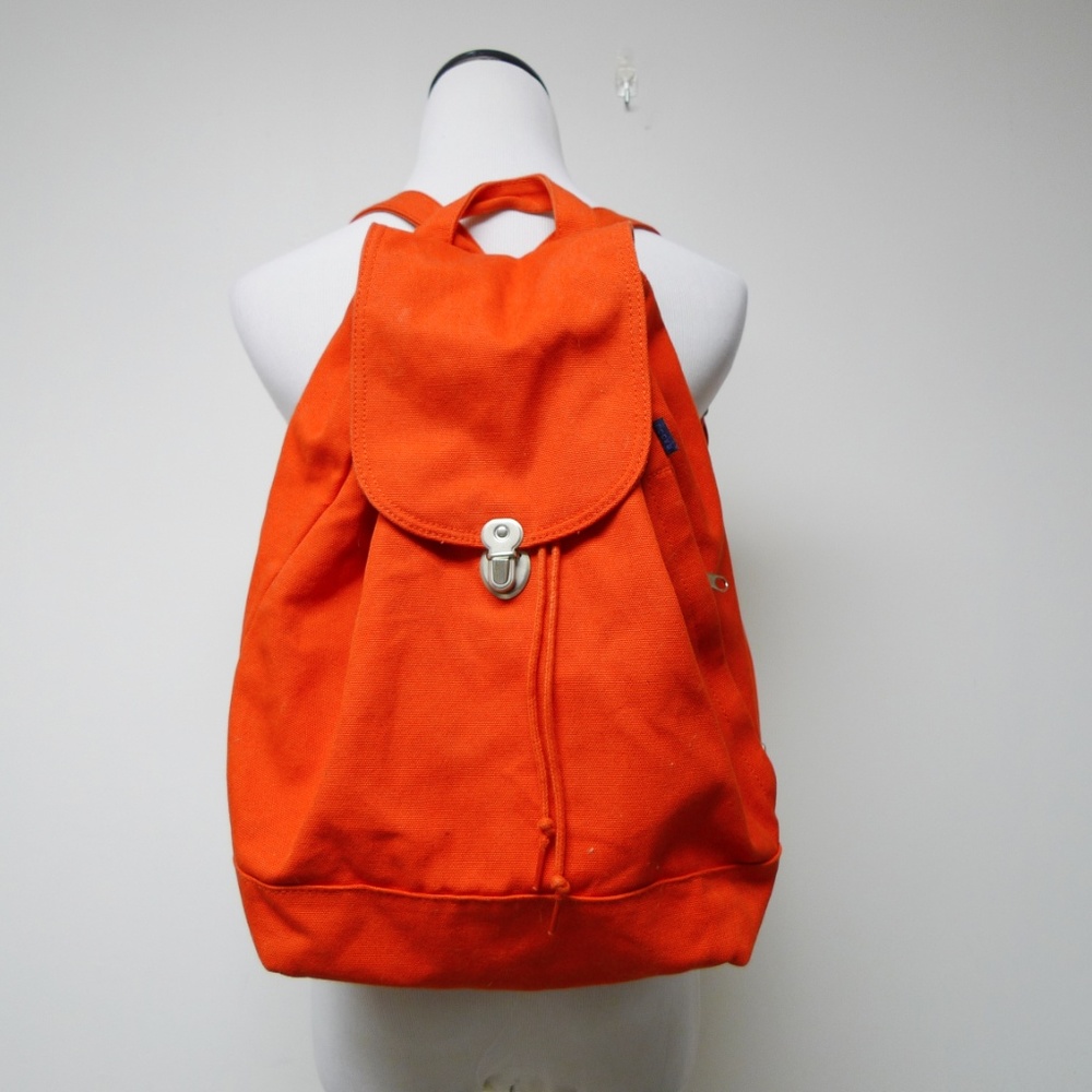 Baggu poppy orange canvas drawstring backpack